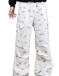 Men's Abstract Print Straight Leg Cargo Trousers