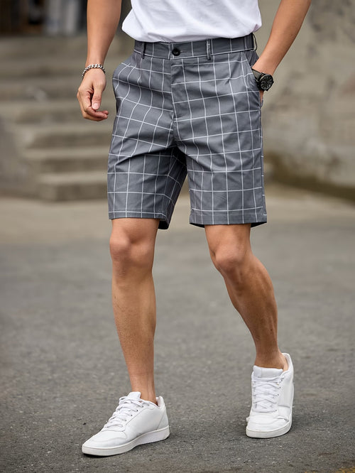 Men's Check Mid Length Shorts