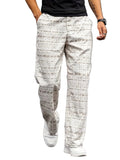 Men's Geometric Print Straight Leg Trousers