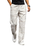Men's Geometric Print Straight Leg Trousers