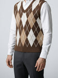 Men's Autumn Argyle Knit Sleeveless Jumper Vest