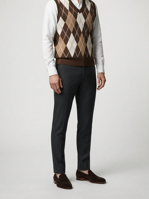 Men's Autumn Argyle Knit Sleeveless Jumper Vest