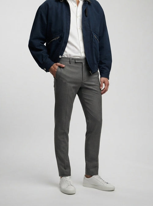 Men's Autumn Bomber Jacket with Chest Flap Pockets