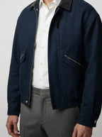 Men's Autumn Bomber Jacket with Chest Flap Pockets