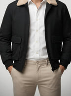 Men's Autumn Bomber Jacket with Fleece Collar
