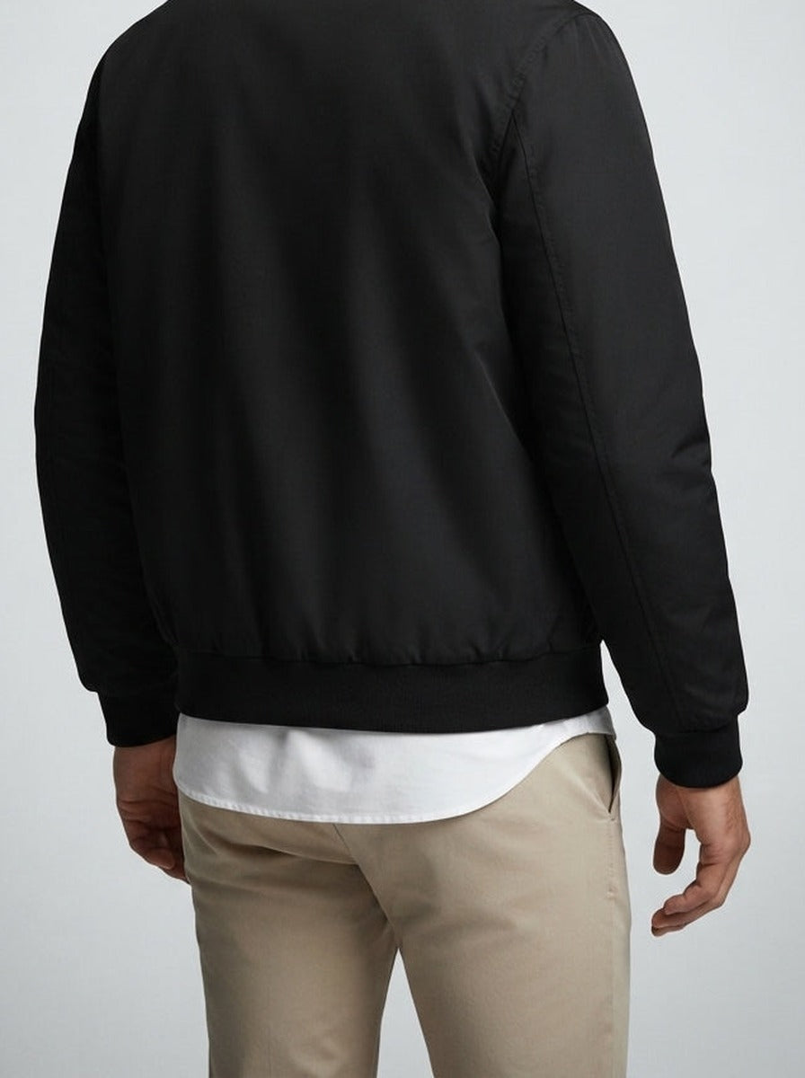 Men's Autumn Bomber Jacket with Fleece Collar