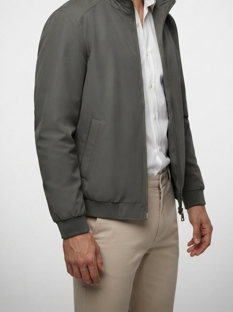 Men's Autumn Bomber Jacket with Zip Front
