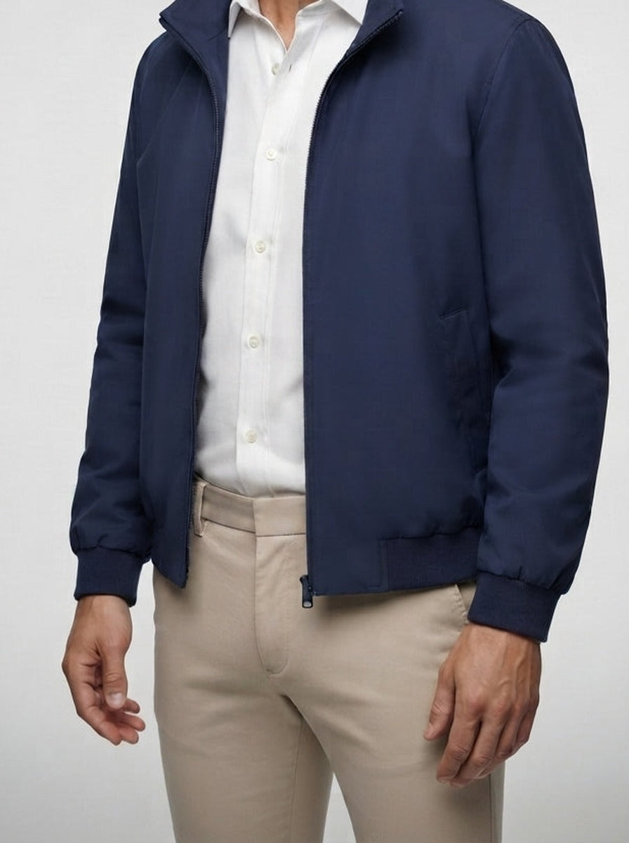 Men's Autumn Bomber Jacket with Zip Front