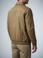 Men's Autumn Borg Collar Flight Jacket with Zip Sleeve Pocket