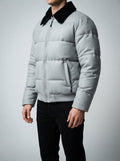Men's Autumn Box Quilted Puffer Jacket with Fur Collar