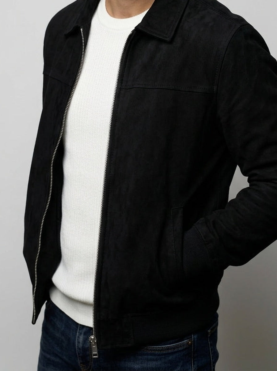 Men's Autumn Brushed Collared Full Zip Jacket