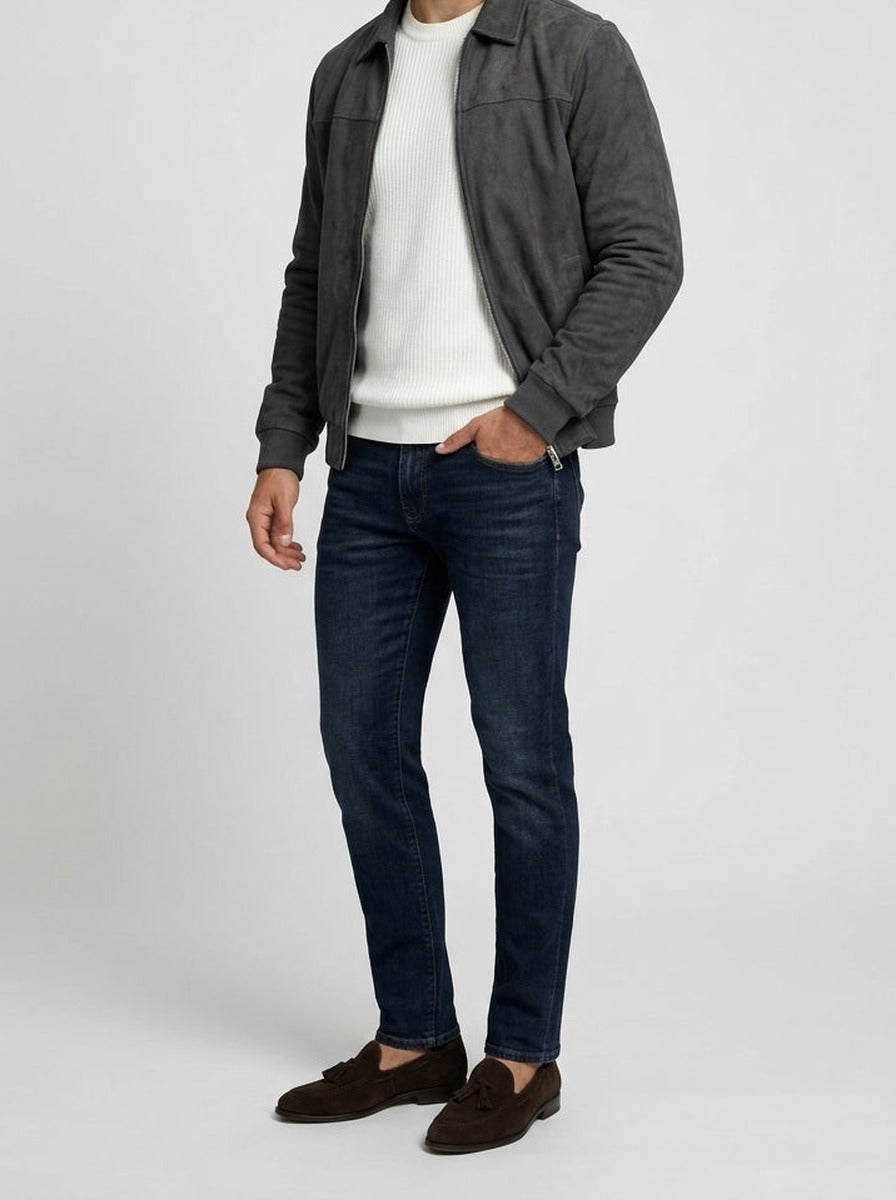 Men's Autumn Brushed Collared Full Zip Jacket