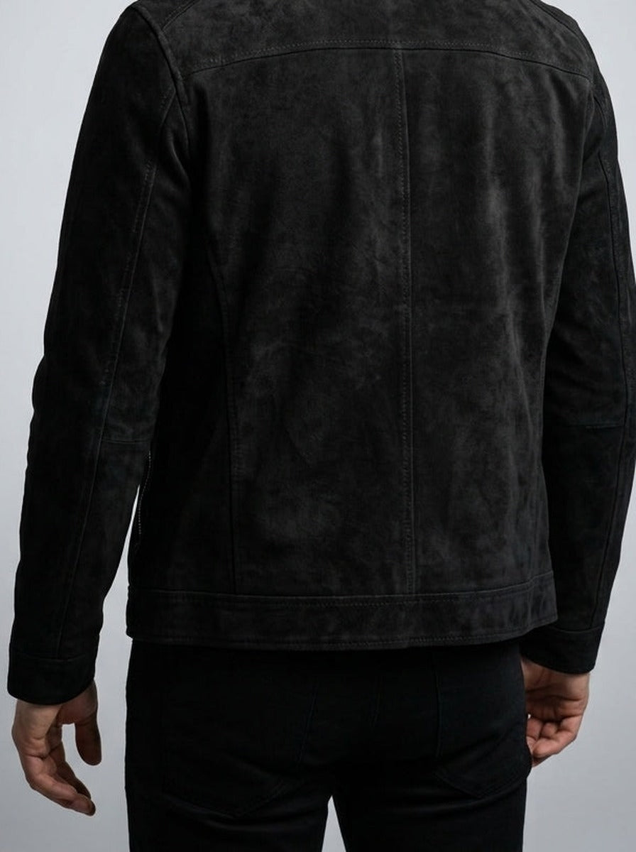 Men's Autumn Brushed Full Zip Jacket with Stand Collar