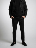 Men's Autumn Brushed Full Zip Jacket with Stand Collar