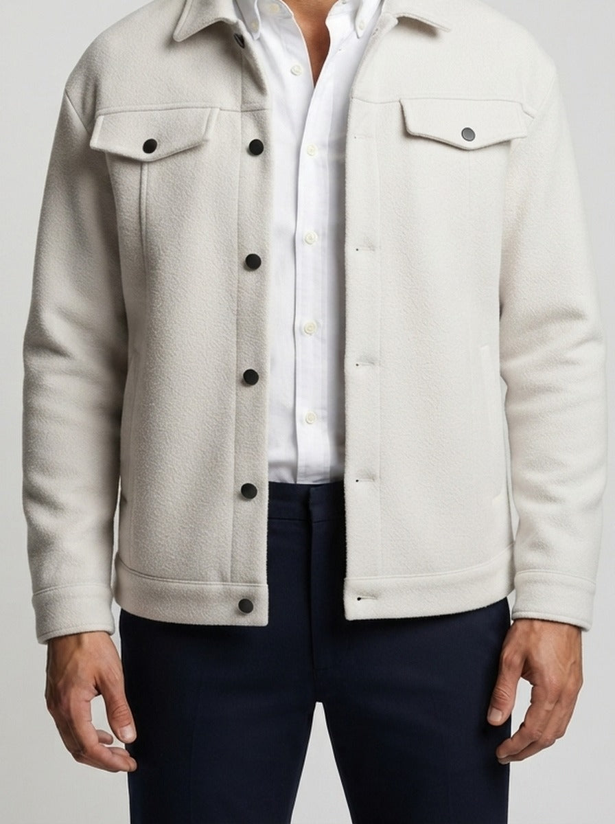 Men's Autumn Brushed Snap Front Overshirt