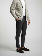 Men's Autumn Cable Knit Cardigan with Shawl Collar