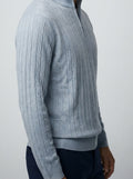 Men's Autumn Cable Knit Half Zip Jumper with Mock Collar
