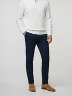 Men's Autumn Cable Knit Half Zip Jumper with Mock Collar
