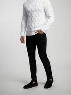 Men's Autumn Cable Knit Roll Neck Jumper