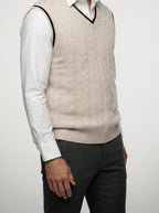 Men's Autumn Cable Knit Sleeveless Jumper Vest