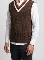 Men's Autumn Cable Knit Sleeveless Jumper Vest
