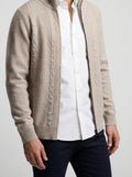 Men's Autumn Cable Knit Zip-Up Cardigan