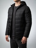 Men's Autumn Channel Quilted Puffer Jacket with Hood