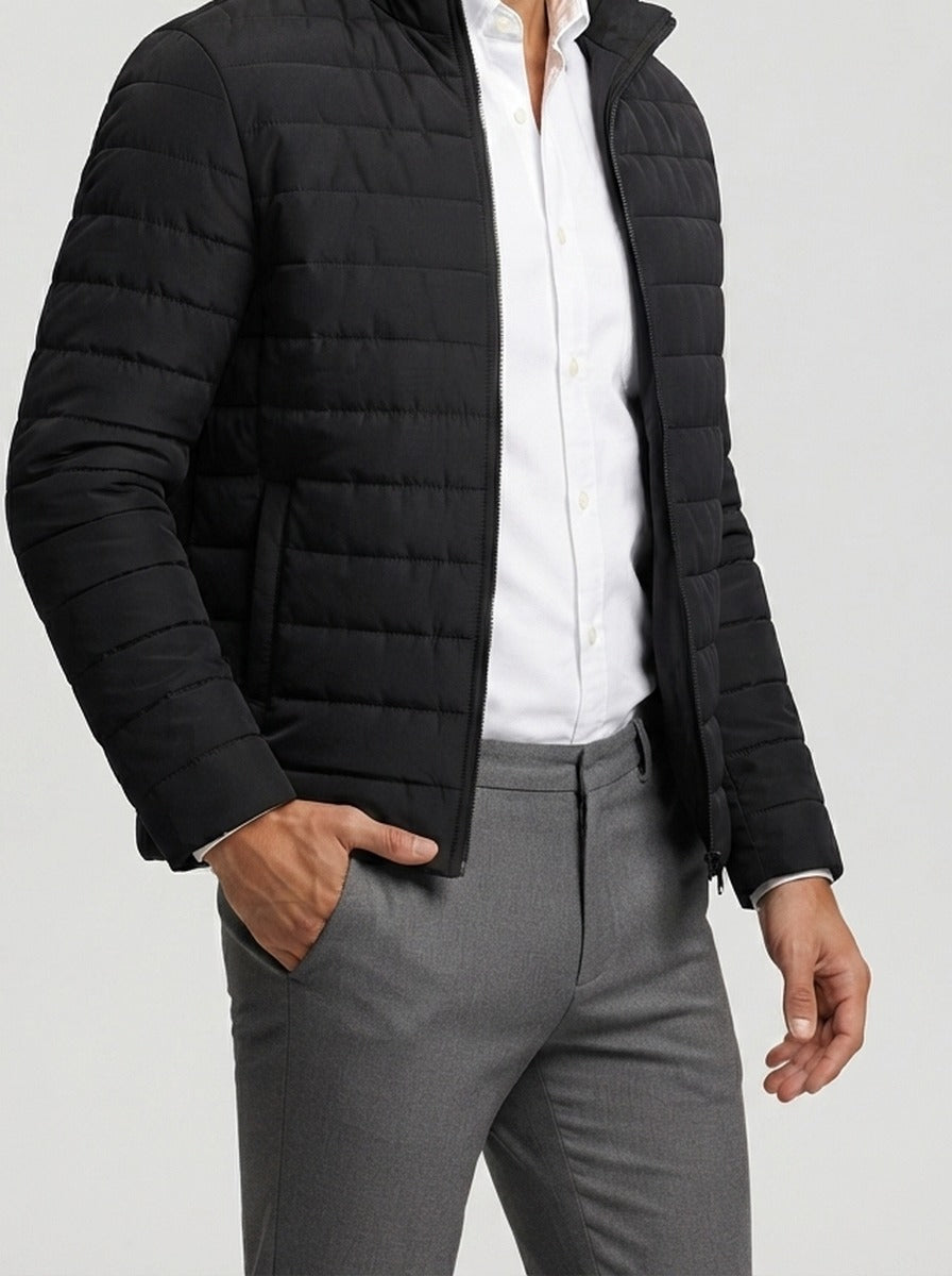 Men's Autumn Channel Quilted Zip-Up Jacket
