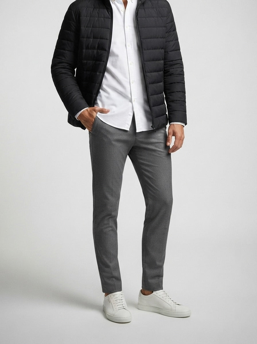Men's Autumn Channel Quilted Zip-Up Jacket
