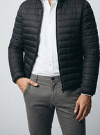 Men's Autumn Channel Quilted Zip-Up Puffer Jacket