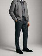 Men's Autumn Check Full Zip Jacket with Spread Collar