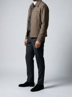 Men's Autumn Check Full Zip Jacket with Spread Collar