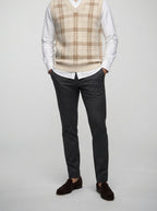 Men's Autumn Check Sleeveless Jumper Vest