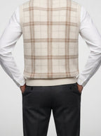 Men's Autumn Check Sleeveless Jumper Vest