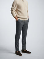 Men's Autumn Chunky Ribbed Knit Jumper with Zip Neck