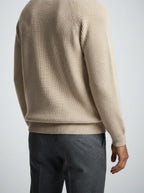 Men's Autumn Chunky Ribbed Knit Jumper with Zip Neck
