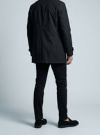 Men's Autumn Collared Button-Up Mid Length Trench Coat