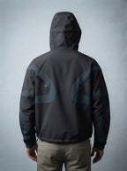 Men's Autumn Colour Block Hooded Windbreaker with Zip Chest Pockets