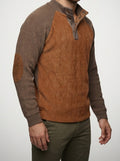 Men's Autumn Colour Block Ribbed Knit Jumper with Button Stand Collar