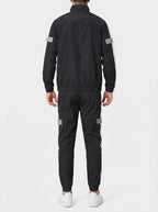 Men's Autumn Colour Block Two Piece Set with Full Zip Stand Collar
