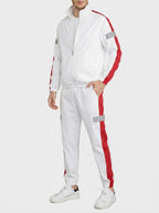 Men's Autumn Colour Block Two Piece Set with Full Zip Stand Collar