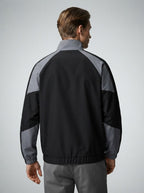 Men's Autumn Colour Block Zip Jacket with Ribbed Cuffs