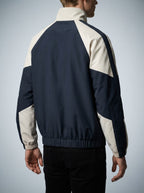 Men's Autumn Colour Block Zip Jacket with Ribbed Cuffs