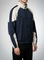 Men's Autumn Colour Block Zip Jacket with Ribbed Cuffs