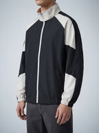 Men's Autumn Colour Block Zip Jacket with Ribbed Cuffs