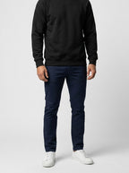 Men's Autumn Contrast Raglan Sweatshirt with Ribbed Crew Neck