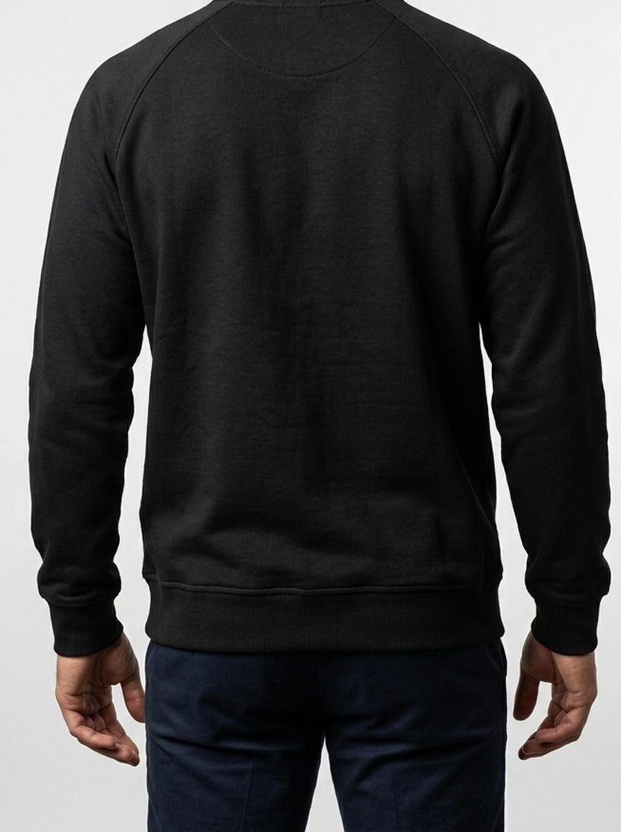 Men's Autumn Contrast Raglan Sweatshirt with Ribbed Crew Neck