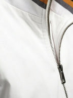 Men's Autumn Contrast Stripe Bomber Jacket