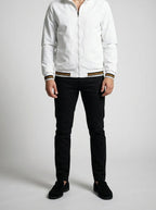 Men's Autumn Contrast Stripe Bomber Jacket
