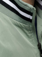 Men's Autumn Contrast Stripe Bomber Jacket